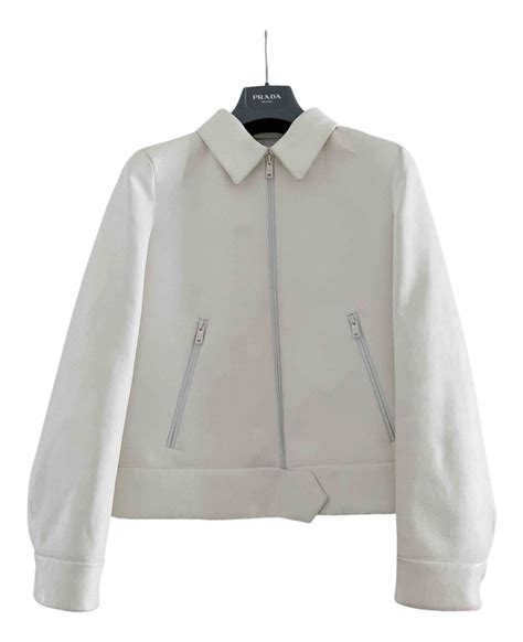 prada white leather jacket